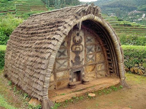 The Hut Of A Toda Tribe Of Nilgiris India Note The Decoration Of The