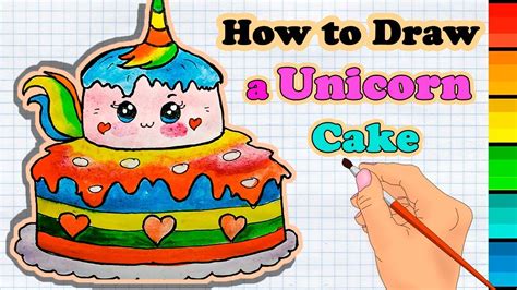 How to draw a unicorn emoji easy. How to Draw a Unicorn Cake easy - YouTube