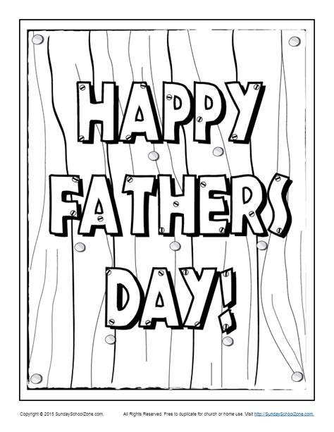Fathers Day Coloring Pages On Sunday School Zone
