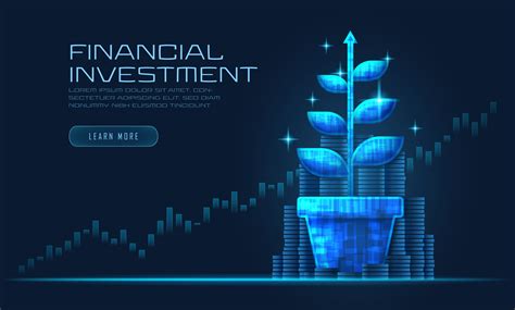 Concept Art Of Financial Growth In Futuristic Plant And Pile Of Coins