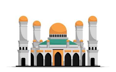 Simple Mosque Islamic Building Vector Illustration 2078730 Vector Art
