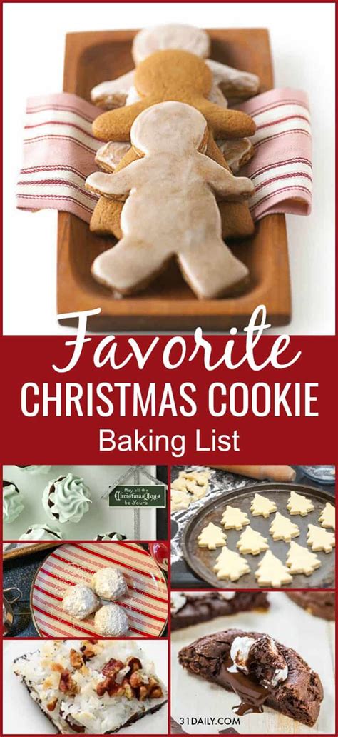 Everybody shows up with their favorite recipe, we bake all day, then everybody goes home with a delicious variety of holiday cookies. Favorite Christmas Cookies Baking List - 31 Daily