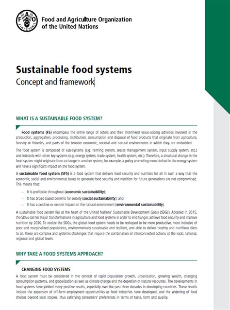Sustainable Food Systems Concept And Framework Policy Support And