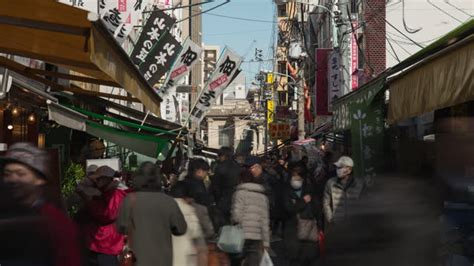 Video Of Tsukiji Fish Market Tokyo Japan Timelapse Of Crowds