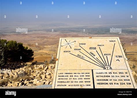 View Of Mose´s Promised Land From Mt Nebo Madaba Jordan Stock Photo Alamy