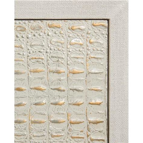 John-Richard Kano Regency White Crocodile Skin Gold Metal Frame 9-Door
