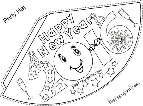 Just color, decorate and turn them into party hats. Printable happy new year party hats coloring for kids ...