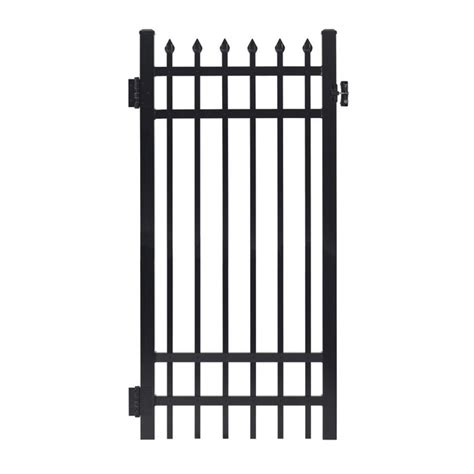 gilpin 6 ft x 3 ft black aluminum spaced picket decorative metal fence gate at