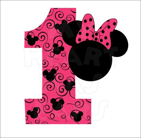 Minnie Mouse 1st Birthday Instant Download Digital Clip Art My Heart