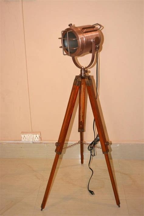 Yadu Copper Finish Floor Lamp Searchlight Spot Light With Tripod Stand