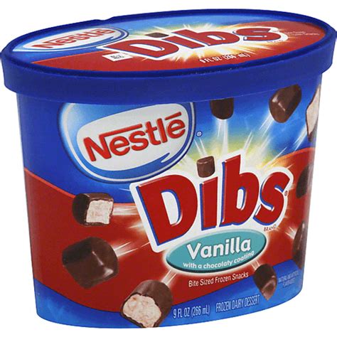 Nestle Dibs Vanilla Bite Sized Frozen Dairy Dessert Ice Cream And