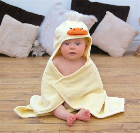 They're perfect for use along with the rest of the baby outfits. personalised cuddly duck baby towel by bathing bunnies ...