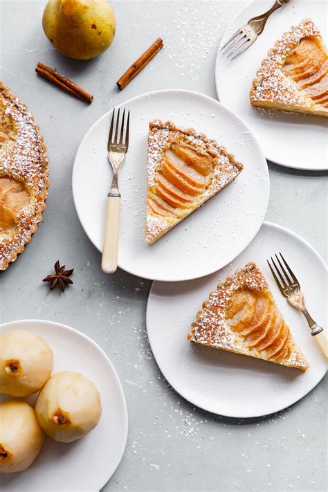 Pear Frangipane Tart Poached Pear Tart Recipe A Beautiful Plate