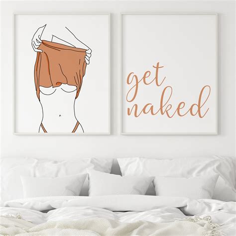 Get Naked Woman Poster Set Bedroom Wall Art Colorful Line Etsy