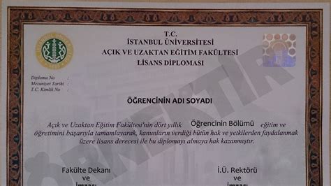Ancak, fakülte adı kısmında, açık ve uzaktan eğitim fakültesi ibaresi yer alacaktır. Kampanya · Auzef: İÜ auzef diplomasında auzef ibaresi yer ...