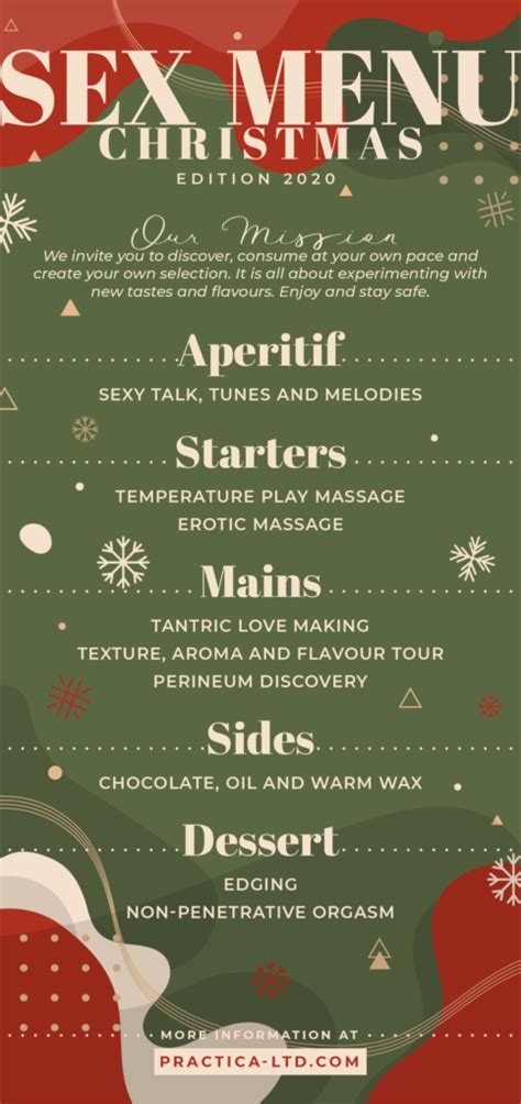 Christmas 2020 Sex Menu Practica Relational Psychotherapy