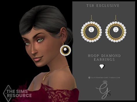 Sims 4 Diamond Hoop Earrings The Sims Book