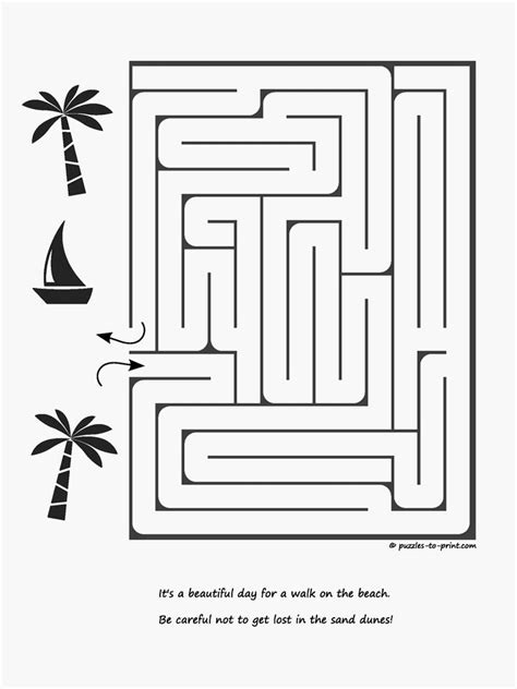 Free Printable Lost On The Beach Maze Mazes For Kids Free Printables