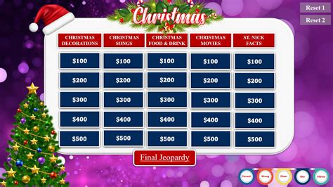 Best Christmas Jeopardy Game With Scoreboard Christmas Etsy