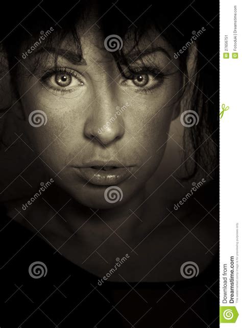 Emotion Expression Dark Girl Face Stock Image Image 27656751