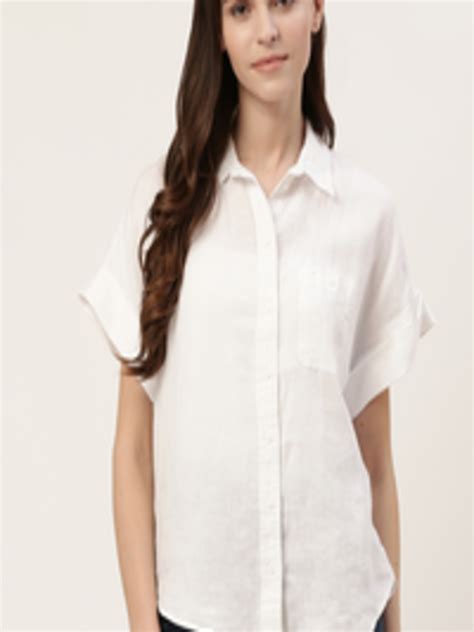 Buy Marks And Spencer Women Linen White Regular Fit Solid Casual Shirt