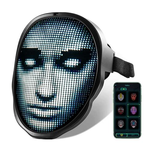 Led Mask W Bluetooth Programmable Light Up Mask For Masquerade Party