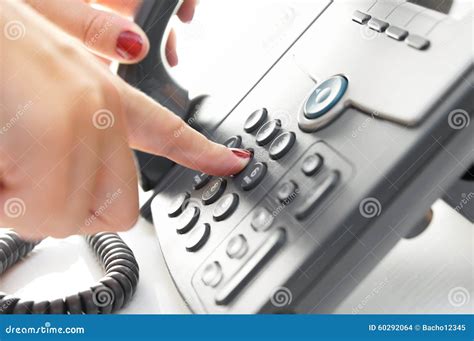 Female Finger Dialing Telephone Number Stock Photo Image Of Line