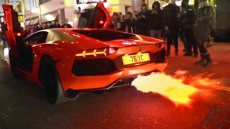 Yiannimizes Lamborghini Aventador Flamethrower In London Youtube