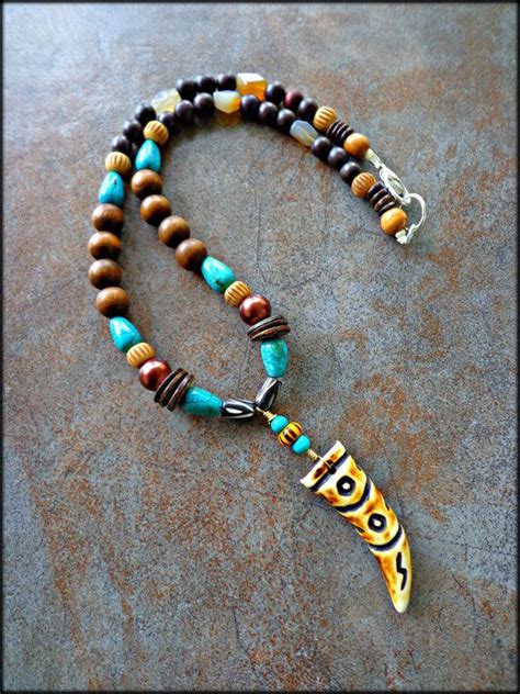 Cuban chain name necklace pendant customized jewelry personalized stainless steel nameplate choker necklaces for women men gifts hip hop. Mens Tribal Necklace - Mens Bone Horn Pendant Necklace ...