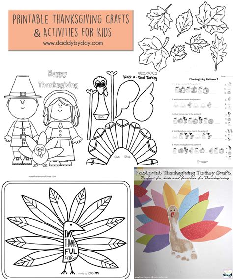 Printable Thanksgiving Crafts And Activities For Kids Daddy By Day