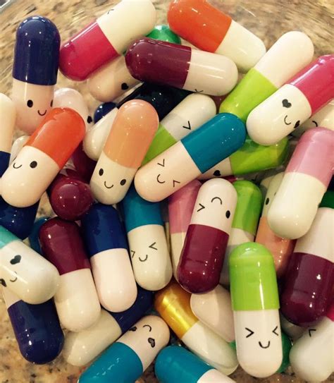20pcs Kawaii Happy Pill Capsule Emotion Pills For Decoration Etsy