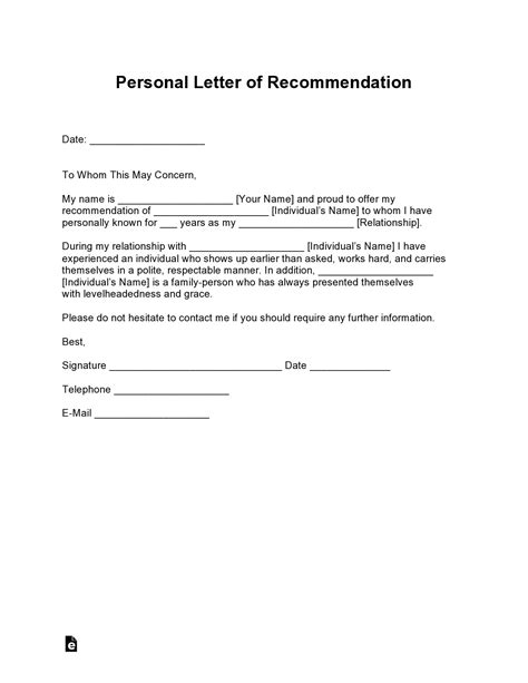 Best Personal Letter Format Templates Free