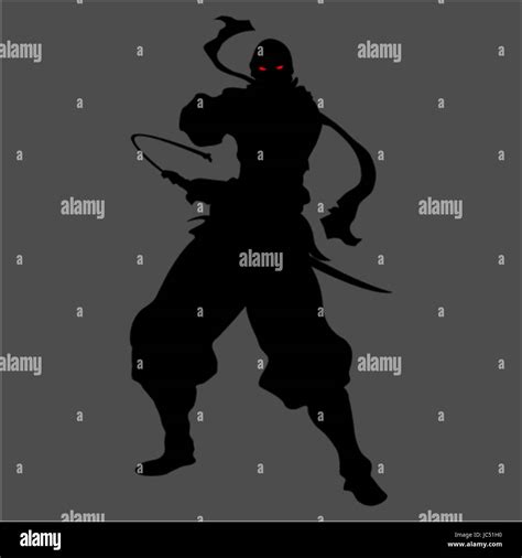 Ninja Assassin Sombra Shinobi Silueta Samurai Katana Espada Arma Pose