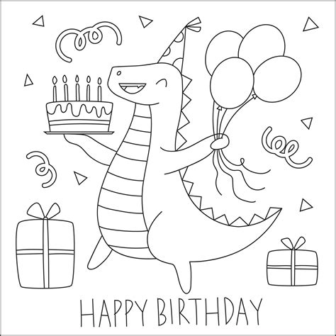 32 Dinosaur Birthday Coloring Page Kerriskhyran - vrogue.co