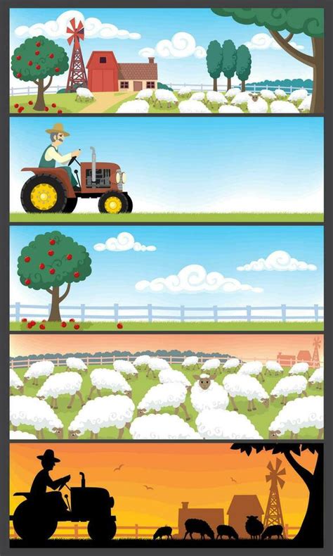 Farm Cartoon Landscapes 35691355 Vector Art At Vecteezy