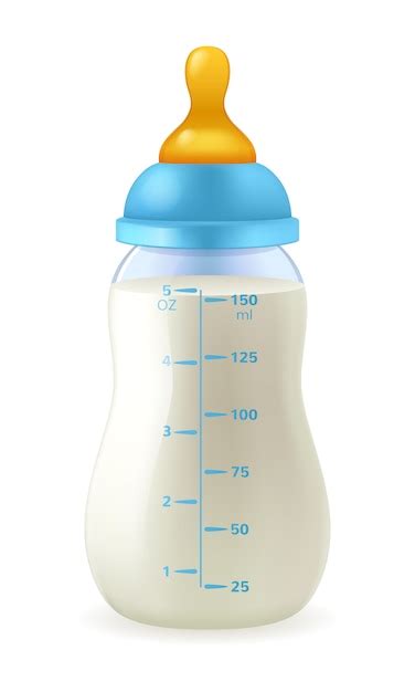 Premium Vector Baby Bottle With Milk Formula With Blue Cap