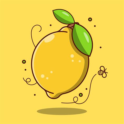 Fresh Cute Cartoon Lemon Fruit 1427302 Vector Art At Vecteezy