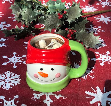 christmas hot cocoa mug candles etsy
