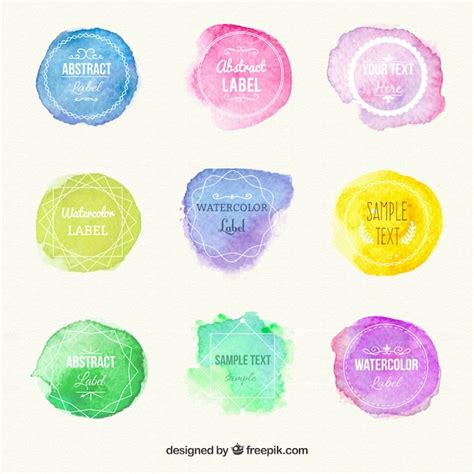 Free Vector Watercolour Label Collection