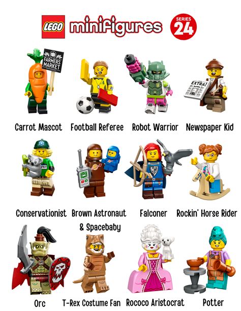 lego minifigures series 24 officially revealed with 12 new characters to collect jay s brick blog