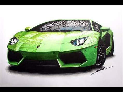 Lamborghini Aventador Speed Drawing by Roman Miah - YouTube