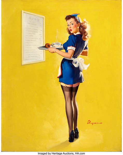 Gil Elvgren American 1914 1980 Everything Seems Awfully High Lot 78116 Heritage Auctions