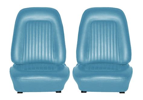 1967 Camaro Standard Interior Bucket Seats Assembled Light Blue 1967