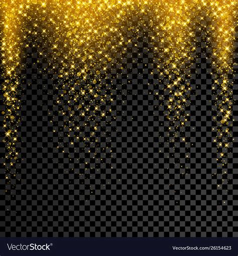 Gold Glitter Confetti On Transparent Background Vector Image