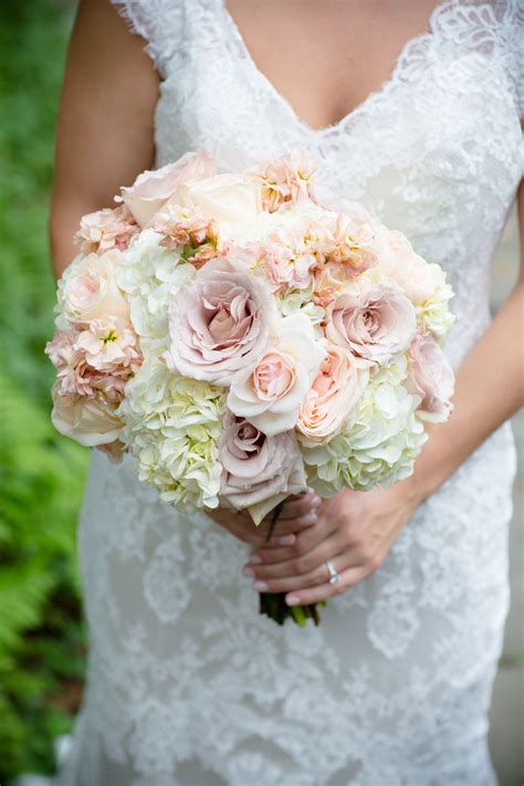 Stock Rose And Hydrangea Bridal Bouquet