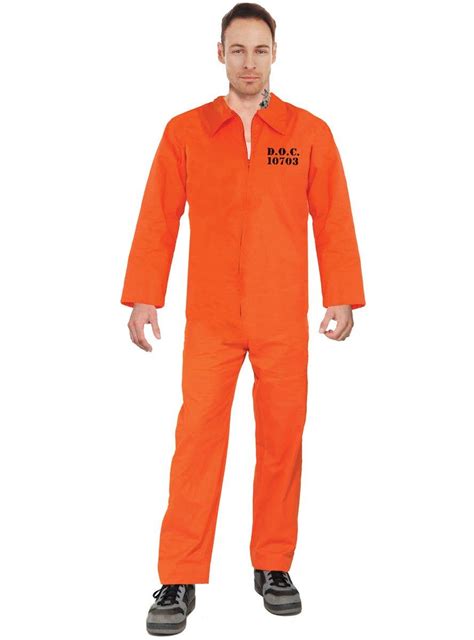 Orange Convict Mens Jumpsuit Costume Prisoner Costume For Men