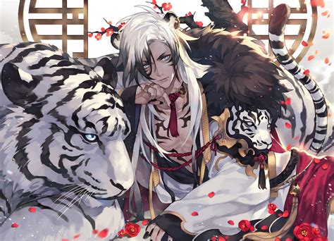 White Tiger Hot Anime Guys Handsome Anime Guys Fantasy Characters