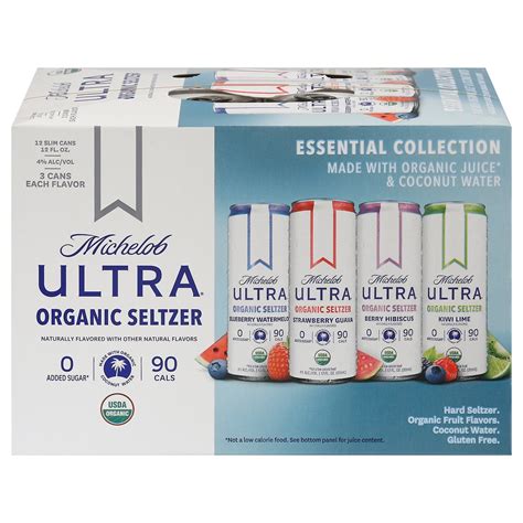 Michelob Ultra Organic Hard Seltzer Coconut Water Variety Pack Slim