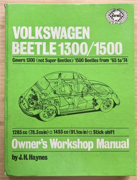 Volkswagen Vw Beetle 13001500 Owners Workshop Manual Hardcover 1970s
