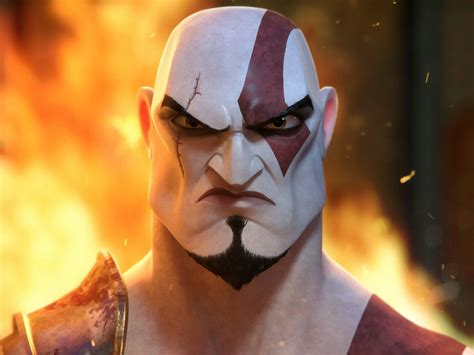 Kratos Angry Art Wallpaper 4k